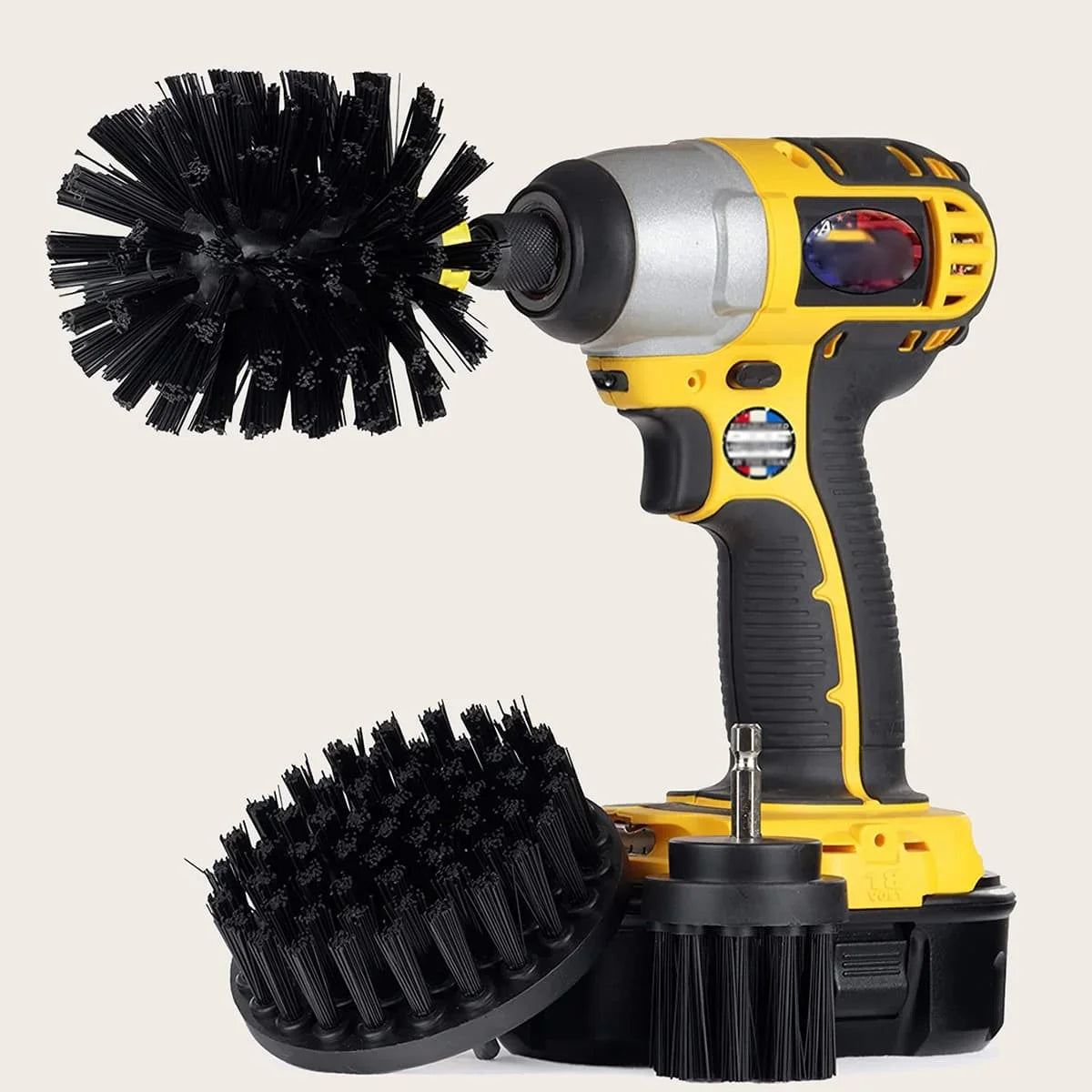 3Pcs/Set Electric Scrubber Brush Drill Brush Kit Plastic Round Cleaning Brush for Carpet Glass Car Tires Nylon Brushes