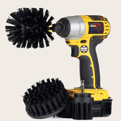 3Pcs/Set Electric Scrubber Brush Drill Brush Kit Plastic Round Cleaning Brush for Carpet Glass Car Tires Nylon Brushes