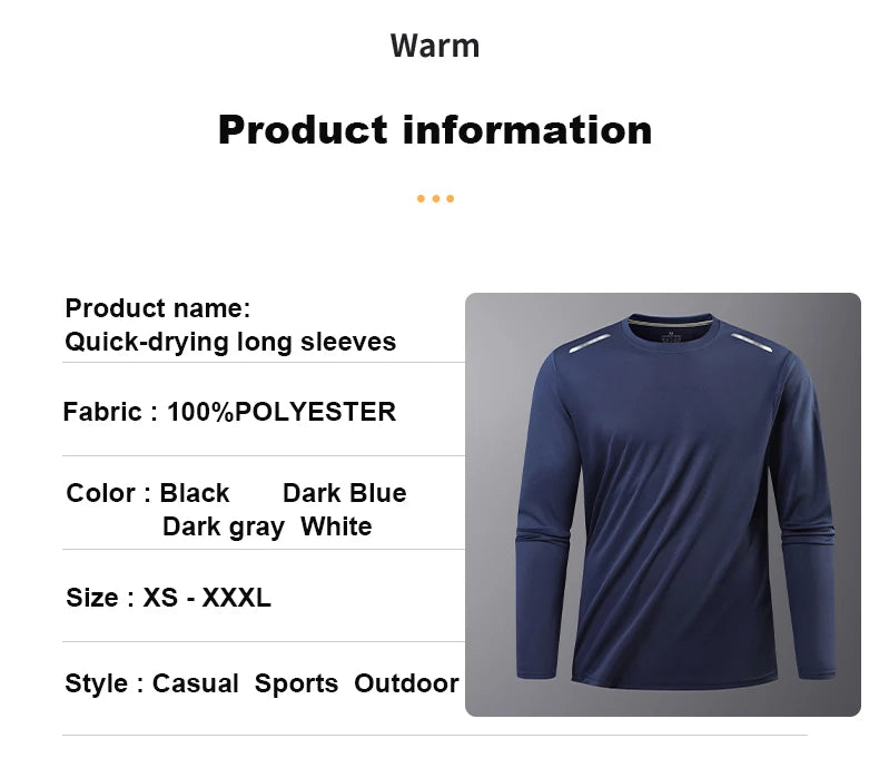 Long-Sleeved Ice Silk Breathable Running Top Round Neck Fitness Wear Quick-Drying Sports T-Shirt Thin Casual Quick-Drying