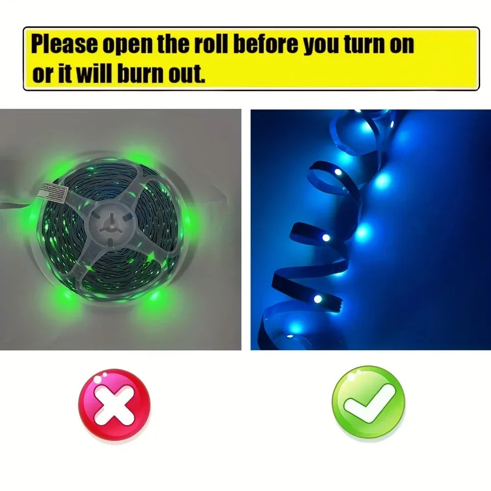 RGB LED Strip Light APP Bluetooth Control IR for Bedroom Living Room TV Backlight Remote Lamp Neon Lighting Home Kit Appliance