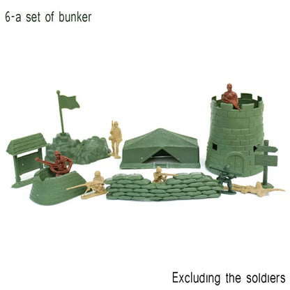 1Set Military Scene Accessories German Army Base Barbed Wire Building Block Fence Isolation Net Door Parts MOC Bricks Toys Kids