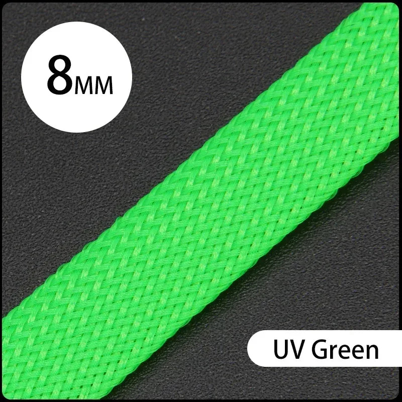 1~50M PET Braid Sleeve High Density 8mm Insulated Expandable Braided Wires Organizer Cable Wrapping Sheath Protector