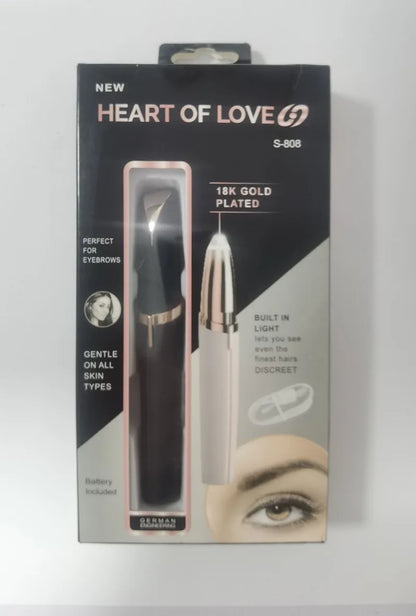 Mini Electric Eyebrow Trimmer Pen - Painless Hair Remover with LED Light for Facial Brows