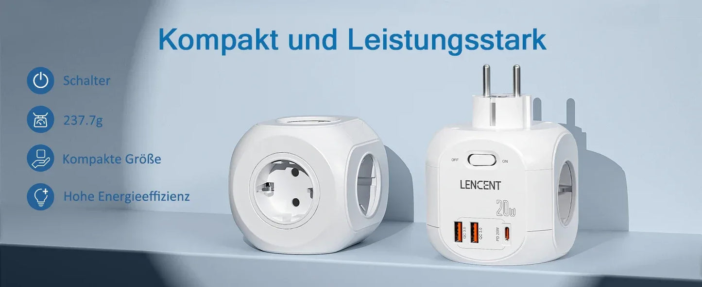LENCENT USB Sockets dice Without Cable socket EU Socket Adapter Multiple socket EU Outlet Extender