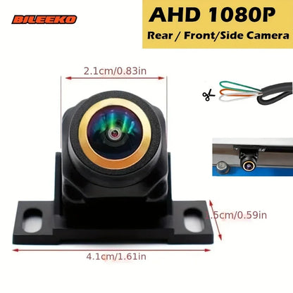 Car Camera Rear Front Side View AHD 1080P Fisheye Wide Angle Lens Backup Camera CVBS Switch Guideline ON/OFF