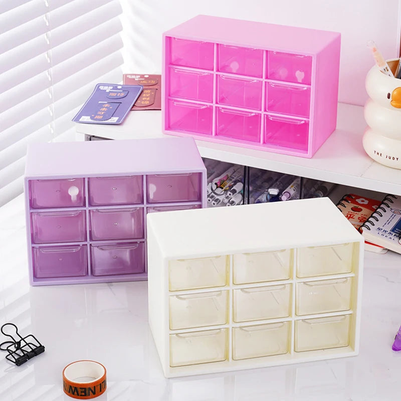 Large Capacity Dustproof Multi-layer Desktop Storage Box  Organizing Box Multifunctional Transparent Six Grid Drawer Storage Box
