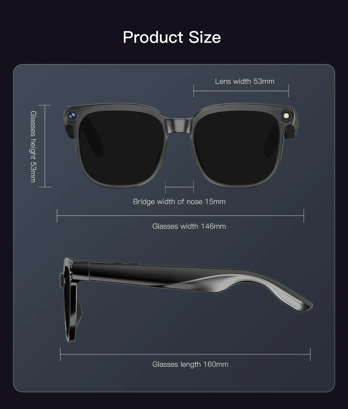 Men AI Smart Glasses 2026 New Color-Changing Translation Glasses 800W Camera Waterproof Call Photo Video Recording Sunglasses