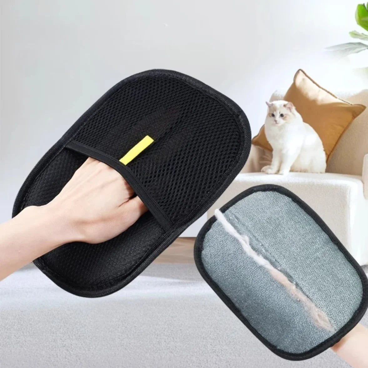 Pet Hair Removal Tool Reusable Static Removal Gloves, Double-Sided Grooming Gloves for Pets, Removes Pet Fur Hair for Carpets