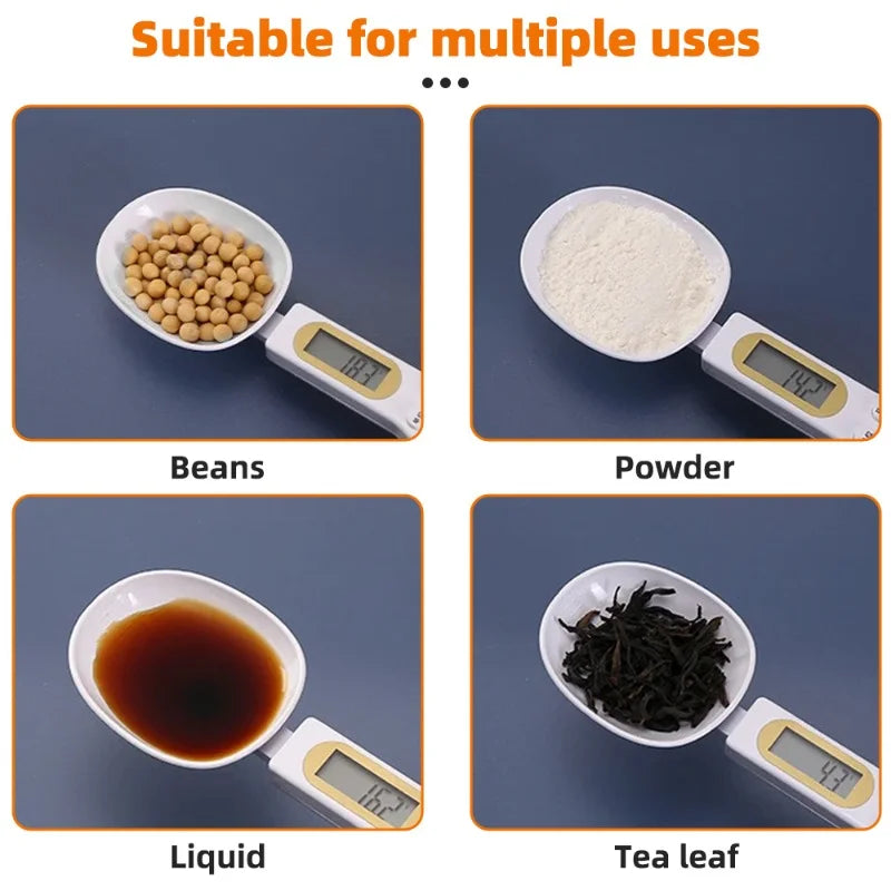 Weighing Spoon Scale Home Kitchen Tools Electronic Measuring Coffee Food Flour Powder Baking LCD Digital Measurement Adjustable