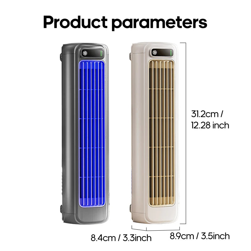 New Wall Mounted Air Conditioning Fan 2000mAh 3 Speeds Adjustable Vertical Non-drilling Circulating Fan Home Quiet Tower Fan