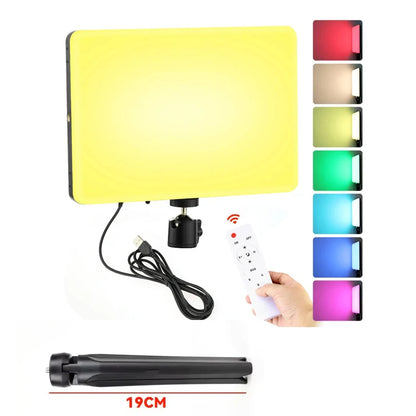 10inch RGB LED Photography Video Light Panel Lighting Photo Studio Lamp Kit Remote Control For Shoot Live Streaming Tripod Stand