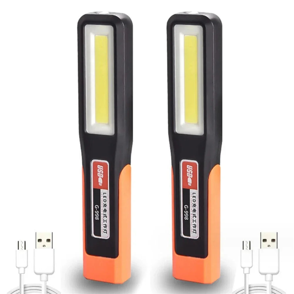 LED work light with magnet lighting maintenance flashlight Car Garage Lamp Mechanic charging COB car maintenance light with hook