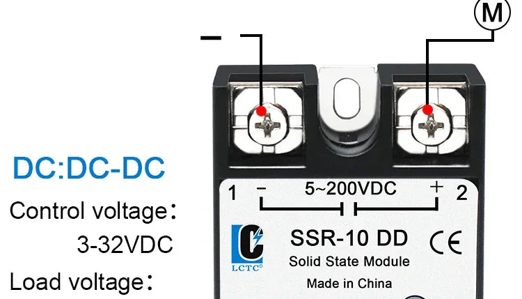 LCTC 1PCS SSR Solid State Relay DC To AC AC To AC DC To DC 10A 25A 40A 50A 60A 80A 100A Non-contact Relay 3-32VDC