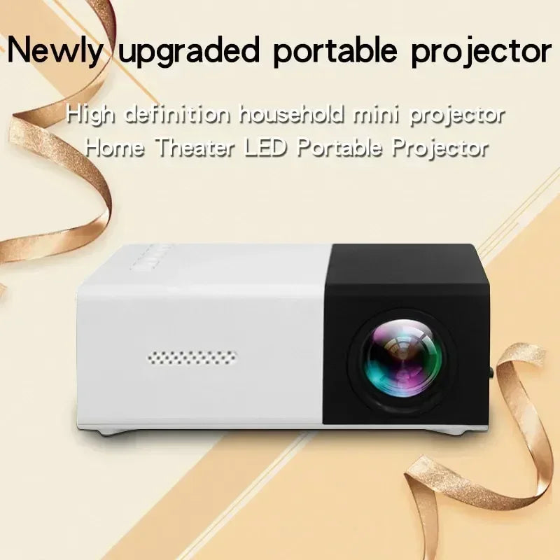 Portable Mini Projector with Full HD 1080P Support -Includes Remote Control, USB-Powered, Ideal for Smartphones, and USB Devices