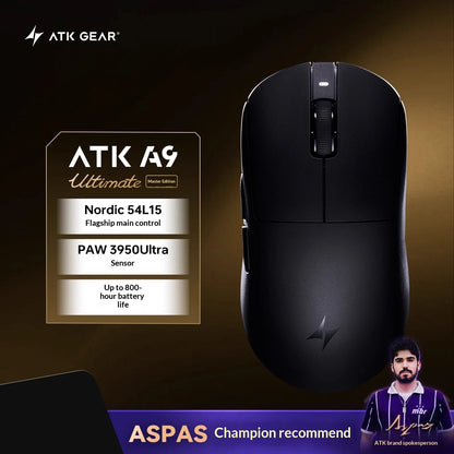 ATK DragonFly A9 Air Ultimate Wireless Gaming Mouse PAW3950 Ultra 42000DPI 750IPS 8KHz RGB Ergonomic For Windows MacOs PC Gifts