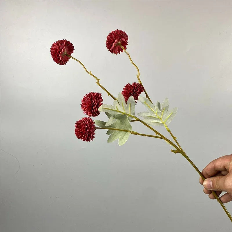 5 Head Dandelion Artificial Flowers Wedding Decoration Fake Flowers Small Thorn Ball DIY Home Decor Bouquet Valentine's Day Gift
