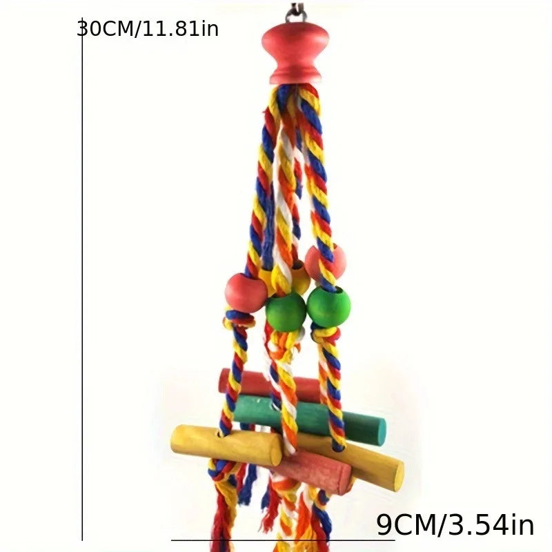 1/8PCS Set Combination Parrot Bird Toys Wood Articles Bite Pet Bird Toys For Parrot Training Bird Toy Swing Ball Bell Standing