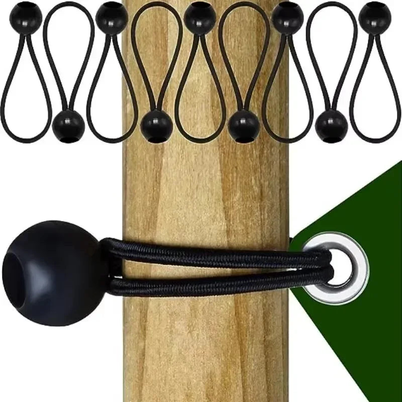 50/10pcs Bungee Ball Tarps Canvas Tarpaulin Flagpole Ties Cord Ends Elastic Rope Lace Fixed Boat Pole Camping Tent Accessories