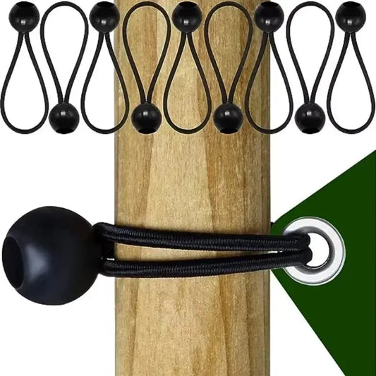 50/10pcs Bungee Ball Tarps Canvas Tarpaulin Flagpole Ties Cord Ends Elastic Rope Lace Fixed Boat Pole Camping Tent Accessories