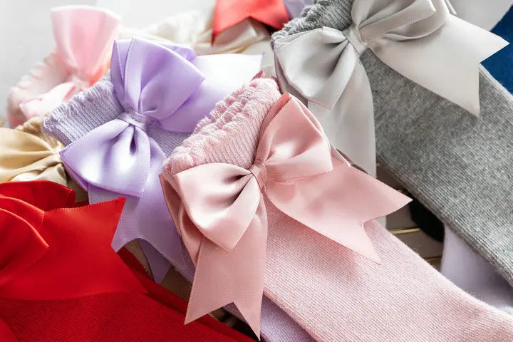 Winter Autumn Kids Knee High Socks Baby Girls Cotton Socks Big Bow Soft Toddlers Princess Children Long Socken For 0-5Years