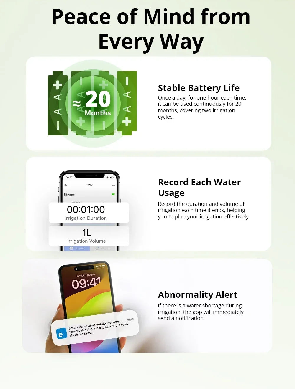 SONOFF SWV SONOFF Water Valve SWV-BSP Faucet Smart Irrigation Controller Systerm Timer App Voice Control Via Alexa Google