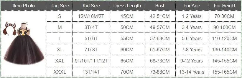 Cute Owl Tutu Dress for Baby Girls Birthday Halloween Costumes Kids Christmas Fancy Outfit Cartoon Animal Child New Year Clothes