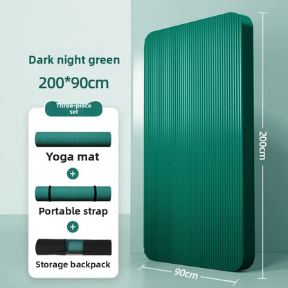 Men's Yoga Mat 20mm Thiened Lengthened And Widened Non-Slip Fitn Exercise Equipment Pure Color Nbr Material Yoga Pad