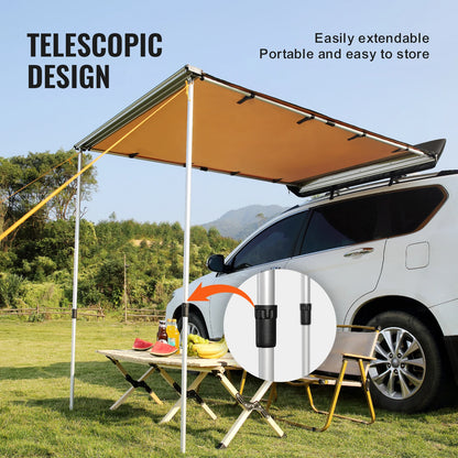 VEVOR Vehicle Awning  Retractable Car Side Awning Car Awning with Waterproof Storage Bag  Suitable for Truck SUV Van Campers