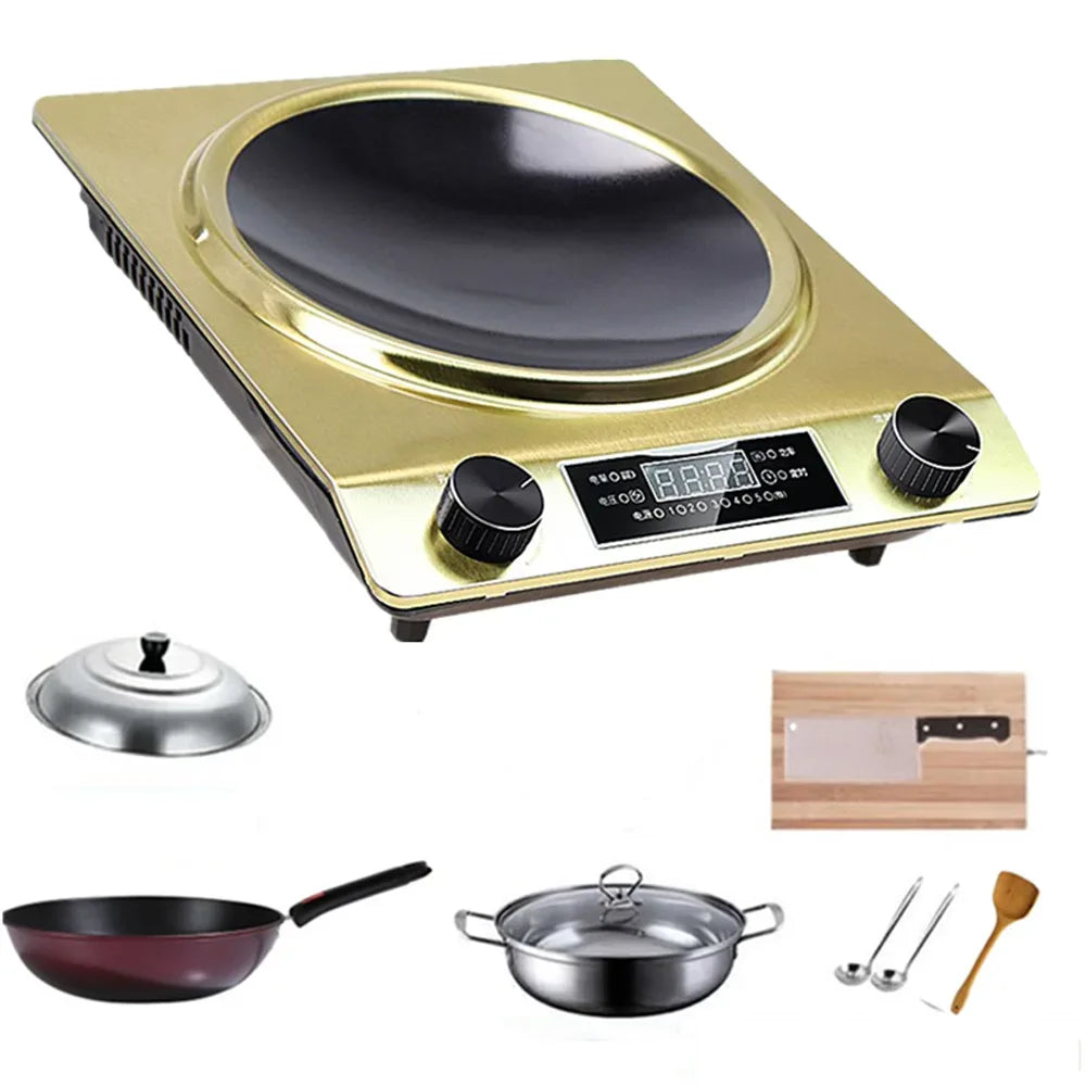 3000W Household Induction Cooker High-power Induction Cooking Stove Hot Pot Concave Cooking Machine