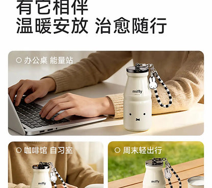 Kawaii Miffy Water Cup Cute Cartoon Cup Girls' New Design Milk Bottle Compact and Portable Water Bottle Mini Thermal Cup