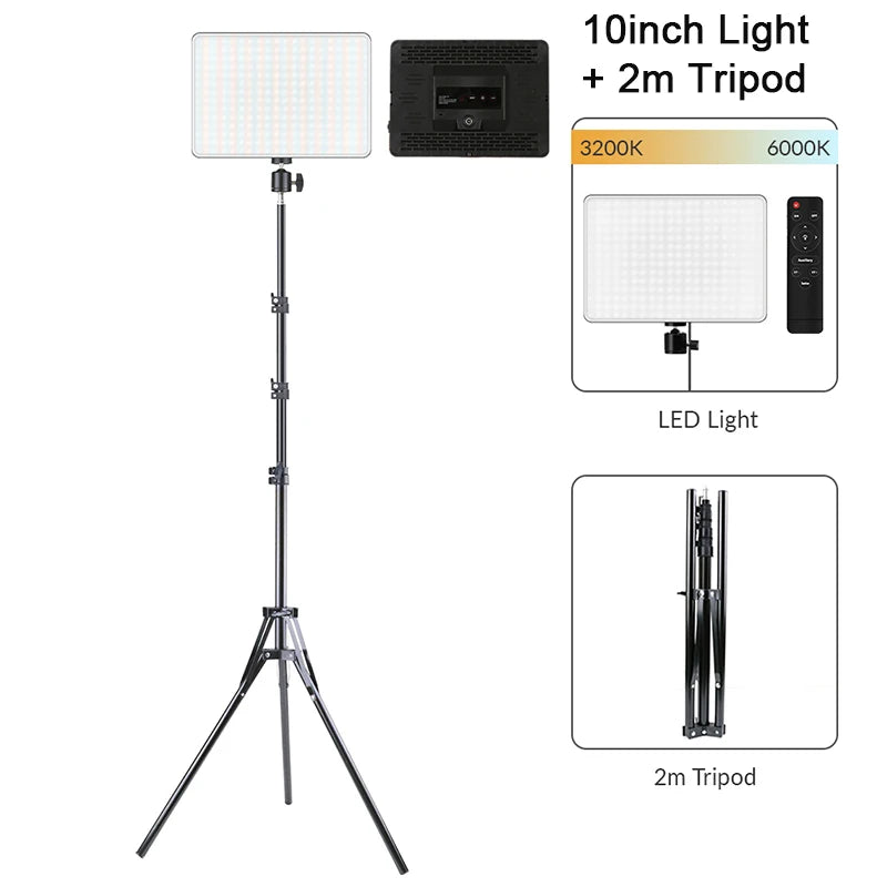 14inch 10inch LED Video Light Panel EU Plug 3200K-6000K Photography Lighting Remote Control For Live Streaming Photo Studio Lamp