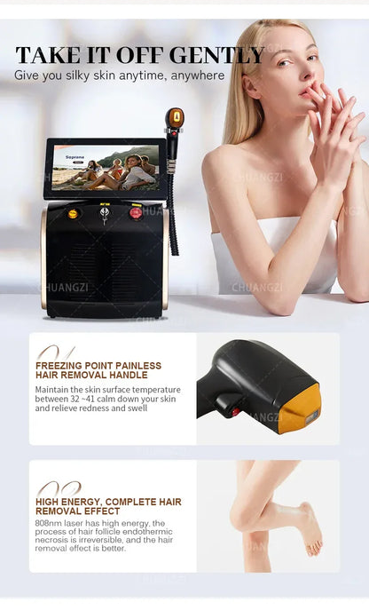4000W Ice Point Painless 808nm laser Permanent Hair Removal Device 4 Wavelength Semiconductor Laser Full Body Custo
