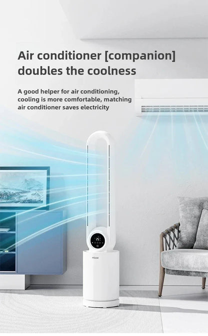 12-Speed Touch Control Bladeless Fan‌ Removable Washable Grille Tip-Over Protection Energy Efficient Cooling Tower Living Rooms