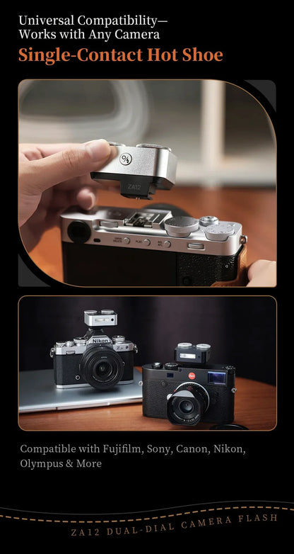 ZENIKO ZA12 Dual-Dial Flash Camera Photography Wireless Transmission for Canon Nikon Sony Fuji Olympus Speedlight Flash vs ZF08