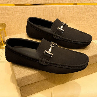 MAEDEF Suede Men Casual Shoes Lazy Shoes Male Breathable Slip-on Mens Driving Flat Shoes Comfortable Boat Shoe Loafers Moccasins