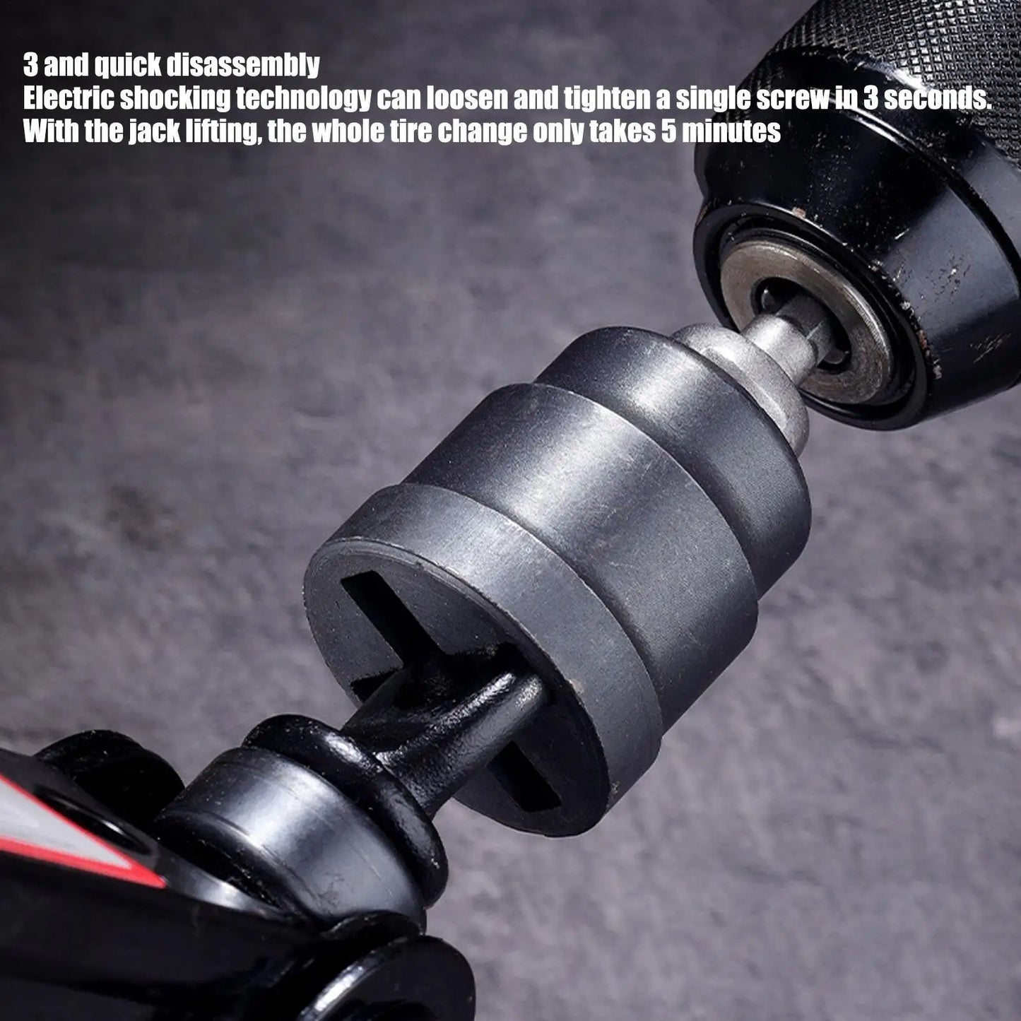 Universal Scissor Car Jack Adapter Rv Stabilizer Jack Drill Adapter Car Disassemble Tool Steel Ball Joint Rod Impact Wrench Tool