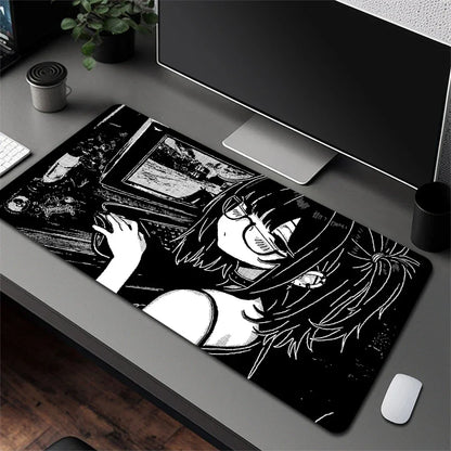 Anime Girl Non-Slip Mouse Pad Large Gaming Mousepad HD Print Keyboard Pad Laptop Computer Desk Pad Locking Edge Mouse Mat Carpet