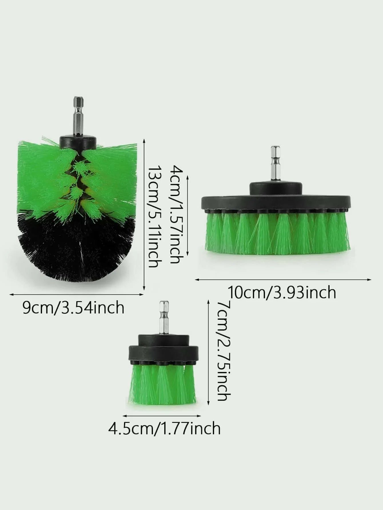 3Pcs/Set Electric Scrubber Brush Drill Brush Kit Plastic Round Cleaning Brush For Carpet Glass Car Tires Nylon Brushes
