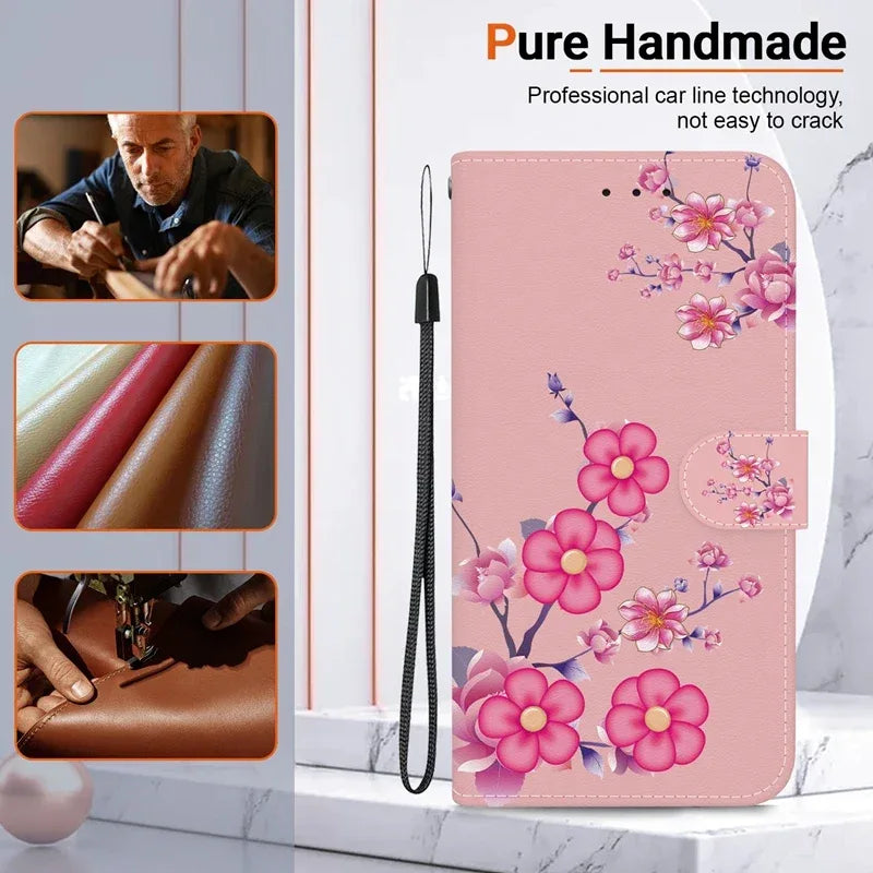 For Xiaomi Redmi 13 Case Solid Color Leather Flip Phone Case for Xaomi Redmi 13 Cover Redmi13 13C 5G Wallet Card Slots Etui