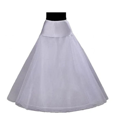 A-Line 1 Hoop White Petticoat for Weeding Dress Adjustable Size Bridal Gown Underskirt.