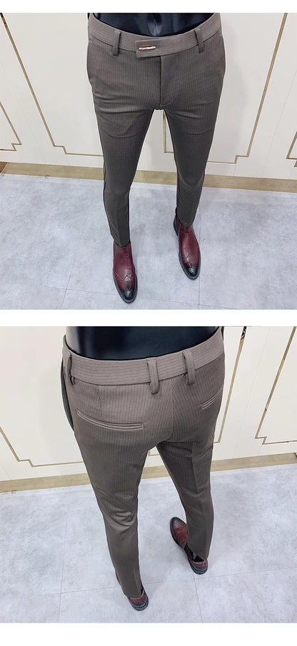 Men Suit Pants Dress Pantalone Hombre Stretch Slim Formal Trousers Calça Masculina Solid Color Casual Pants Fashion Men Clothing