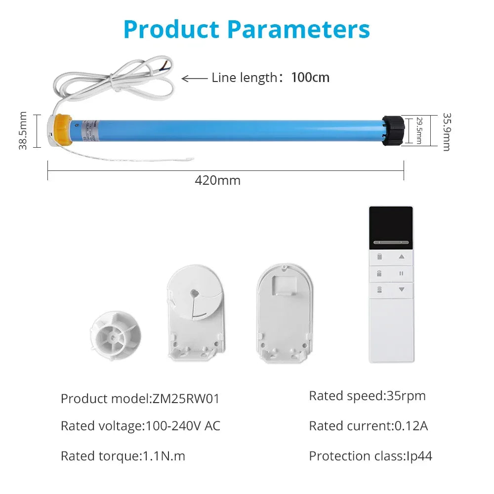 Zemismart WiFi Electric Roller Blind Motor Automatic enginer for 37mm 38mm Tube Work with Tuya Alexa Google Home Voice