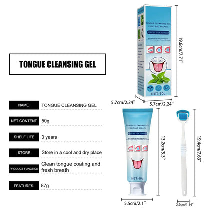 Tongue Coating Cleaning Gel Mint Tongue Scraper Scrubber Orasl Care Removal Odor Health Fresh Breath Care Dental Hygiene Tool