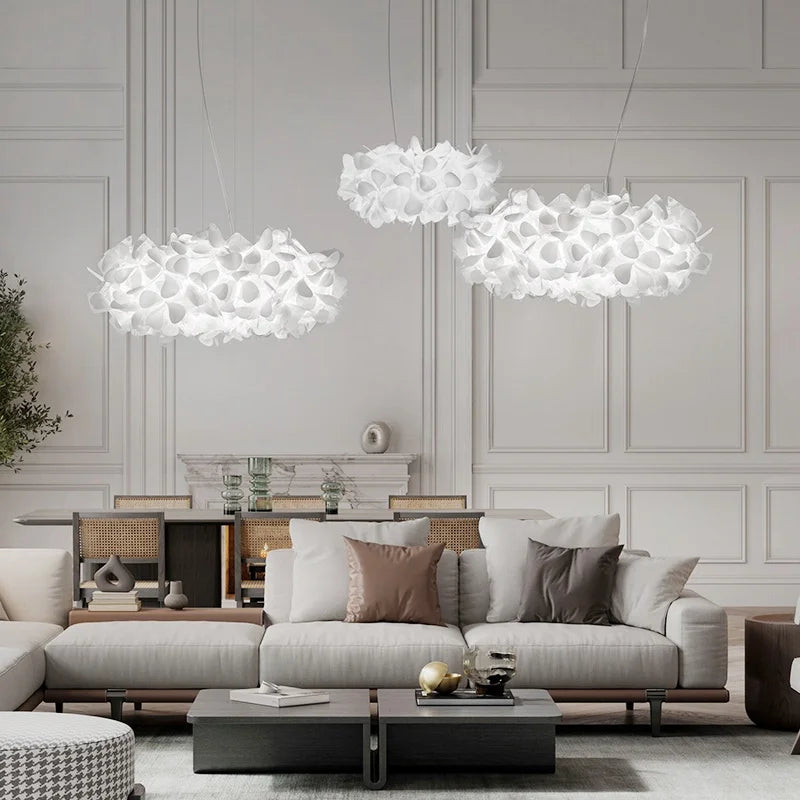Modern Hanging Ceiling Lamp Chandelier for Living Room Lustre Petal Pendant Chandelier Bedroom Restaurant Black Indoor Lights