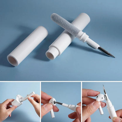 3 in 1 Earbuds Cleaning Pen Tool for AirPods Pro 3 2 1, Portable Bluetooth Earphone Cleaner Kit Brush for All Earphones
