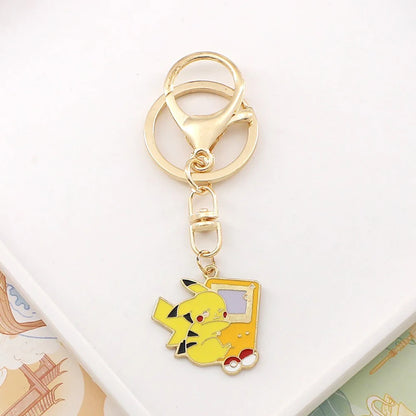 Porte-clés Pokémon Pikachu Bulbizar mignon, pendentif pour sac à dos, anneau de clé en métal pour voiture, accessoire de sac, bijou, cadeau d'Halloween