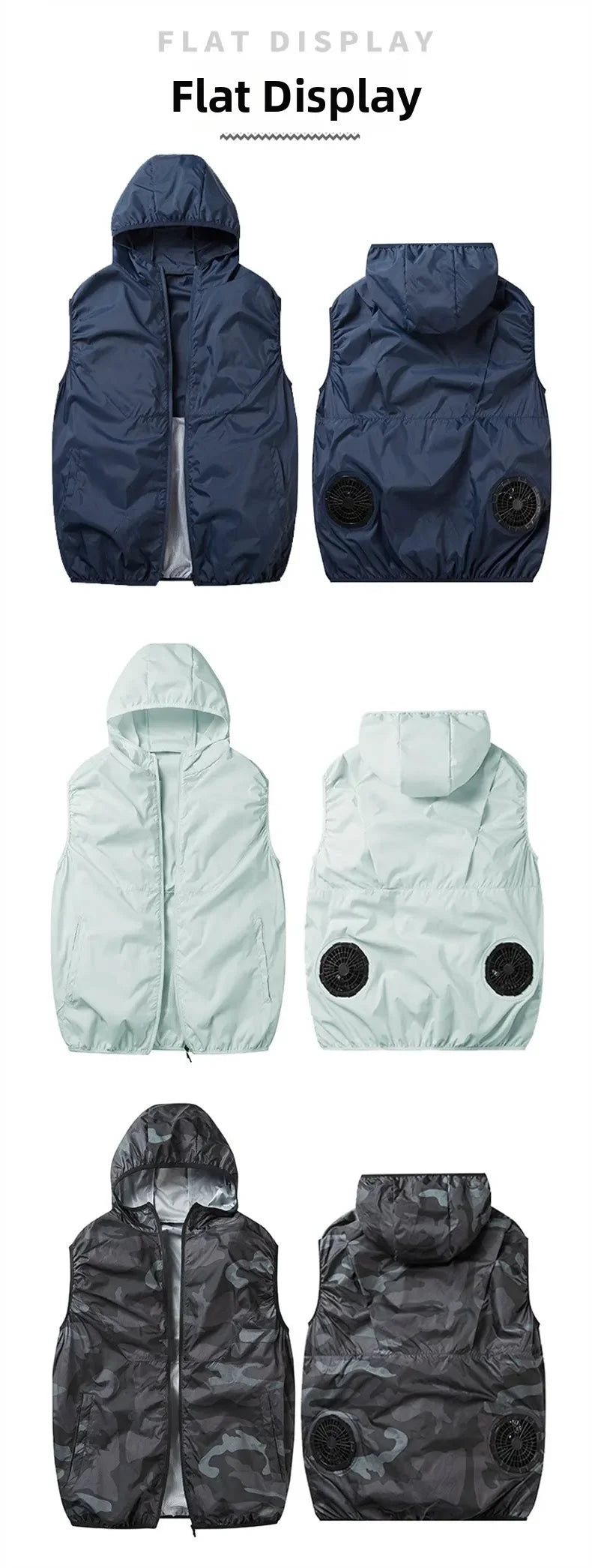 Summer Hooded Cooling Vest with Fans - Unisex Outdoor Gear for Work and Fishing