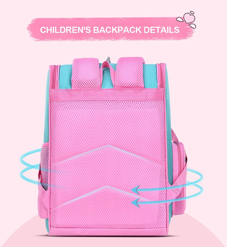 New CHILDREN'S Elementary School Students Schoolbag 6-12 Years Old Boys and Girls Shoulders Backpack 1-6 Grades Unicorn Cute Wat