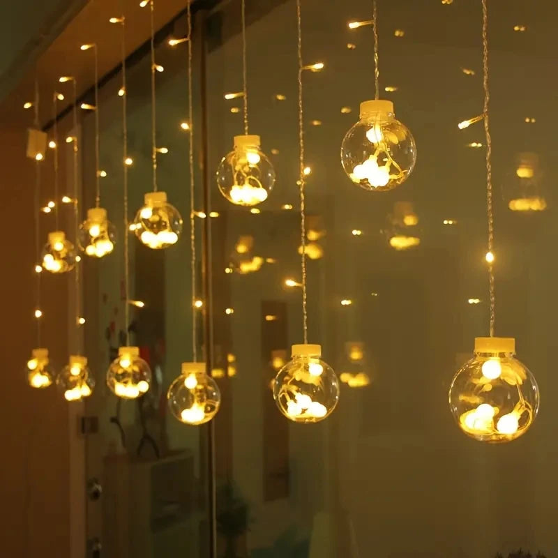 1 PC Wishing Ball Curtain String Light Battery Box Garden Lamp Starry Sky LED Camping Lights New Year Christmas Room Decoration