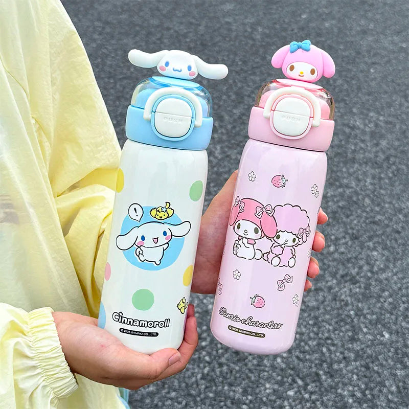 1pc Kuromi Large-Capacity Stainless Steel Insulated Cup - 520ML Portable Water Bottle for Outdoor Sports, Dual-Drinking Lid